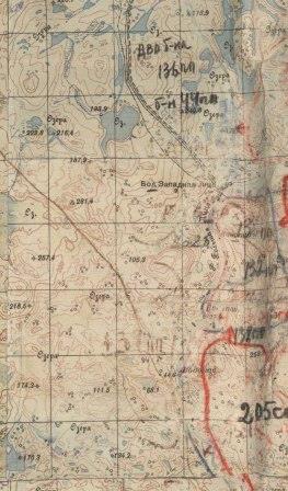 Фрагмент рассекреченная карта Ген. Штаба. Июль 1941г. 